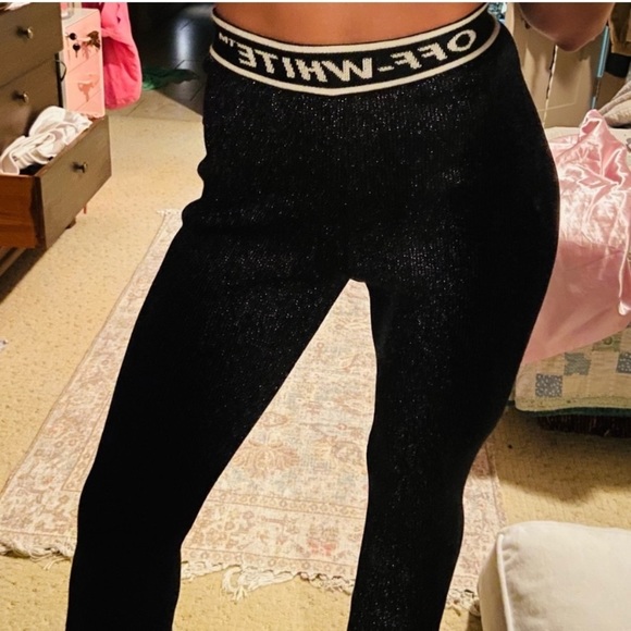 Off-White Pants - LAST CHANCE👋 NWT $1,100 OFF-WHITE lurex logo leggings ***Authentic***